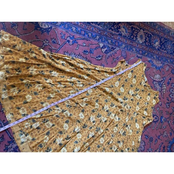 Vintage Y2K 90s Sarah Richards Plus Floral Circle Skirt Sz 12 Yellow Sleeveless - Picture 8 of 10